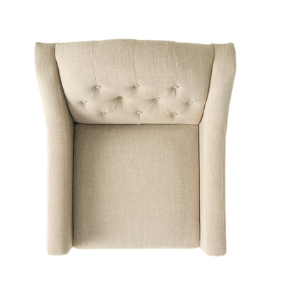 Upholstered Armchair with Ottoman