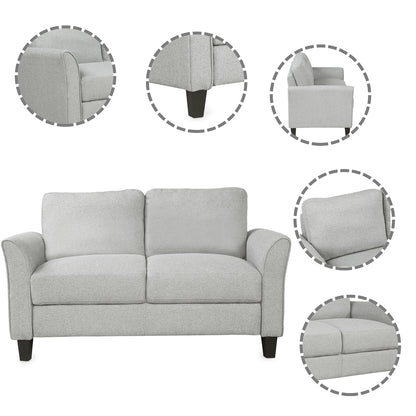 Living Room Furniture Loveseat Sofa and 3-seat sofa (Light Gray)