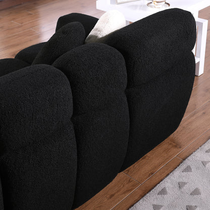 64.96 length,35.83" deepth,human body structure for USA people, marshmallow sofa,boucle sofa,2 seater, BEIGE BOUCLE