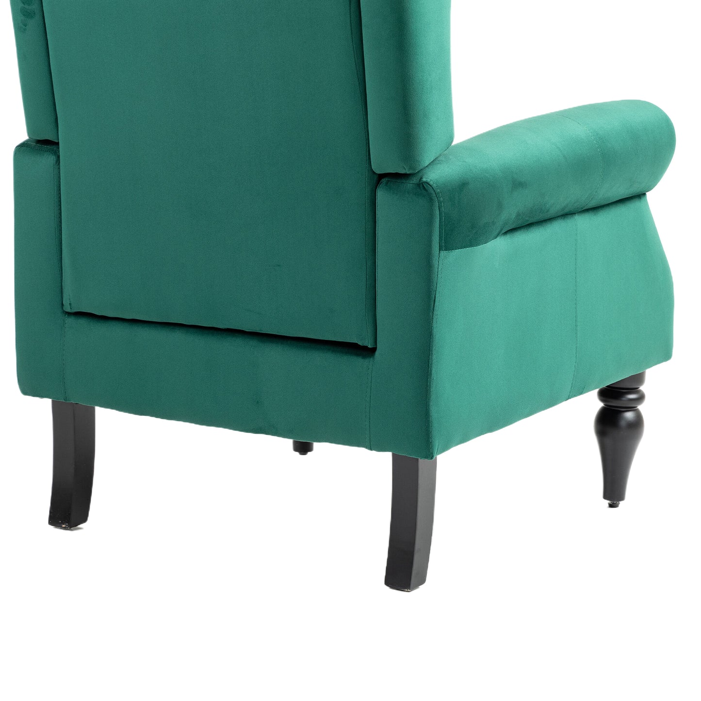 Wood Frame Armchair, Modern Accent Chair Lounge Chair with Sturdy Wood Legs for Living Room Bedroom(Green)