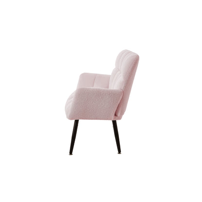 Modern Single Sofa Armchair with High Backrest Comfy Reading Chair for Small Spaces/Living Room/Bedroom/Apartment (COLOR:PINK)