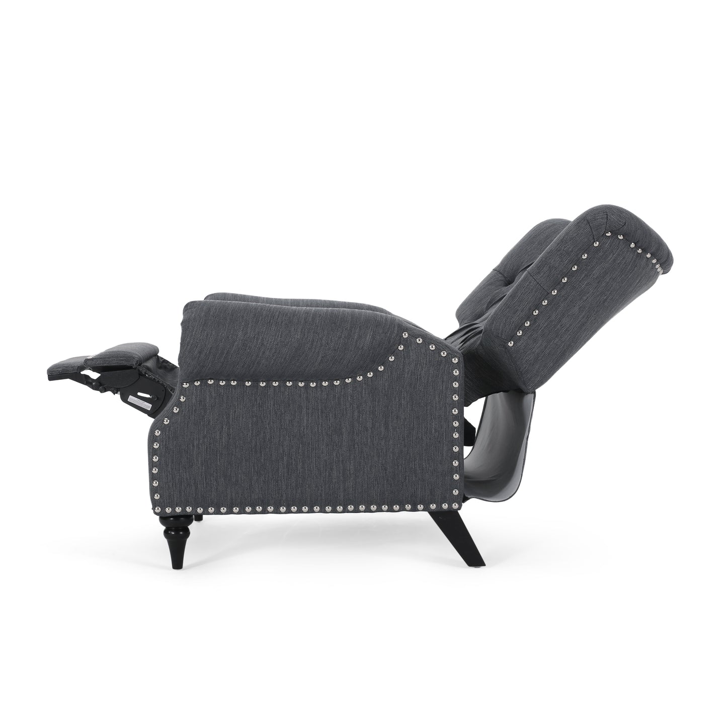 Classic Style Charcoal Fabric Push Back Chair