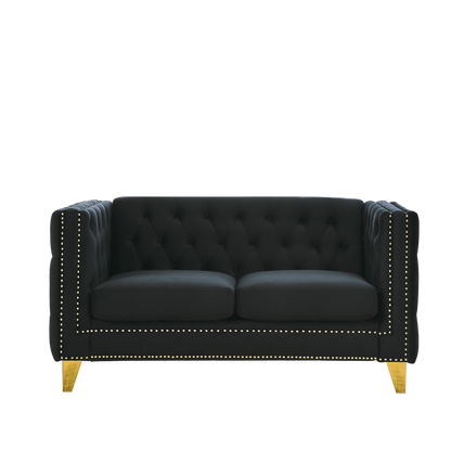 3-seater + 2-seater Combination sofa.BLACK VELVET