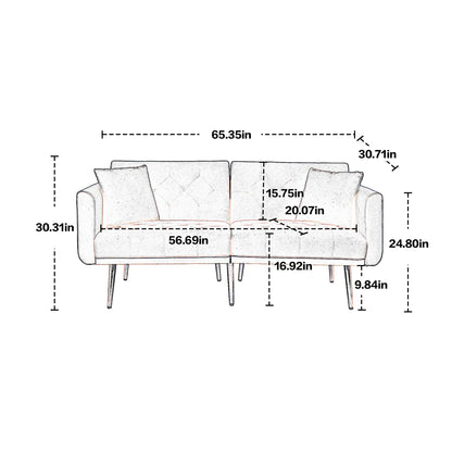 Velvet Sofa, Accent sofa .loveseat sofa with metal feet