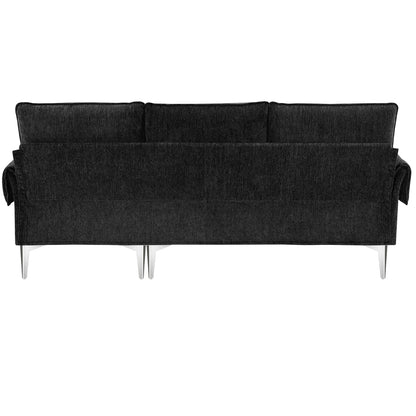 84 " Convertible Sectional Sofa, Modern Chenille L-Shaped Sofa Couch with Reversible Chaise Lounge, Fit for Living Room, Apartment(2 Pillows)