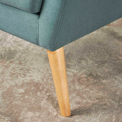 CLUB CHAIR, Mid-Century Modern Fabric Club Chair, Dark Teal / Natural