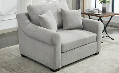 Modern Chenille Oversized Armchair, Accent Chair, Single Sofa for Bedroom, Living Room,44.5" Wide, Light Grey