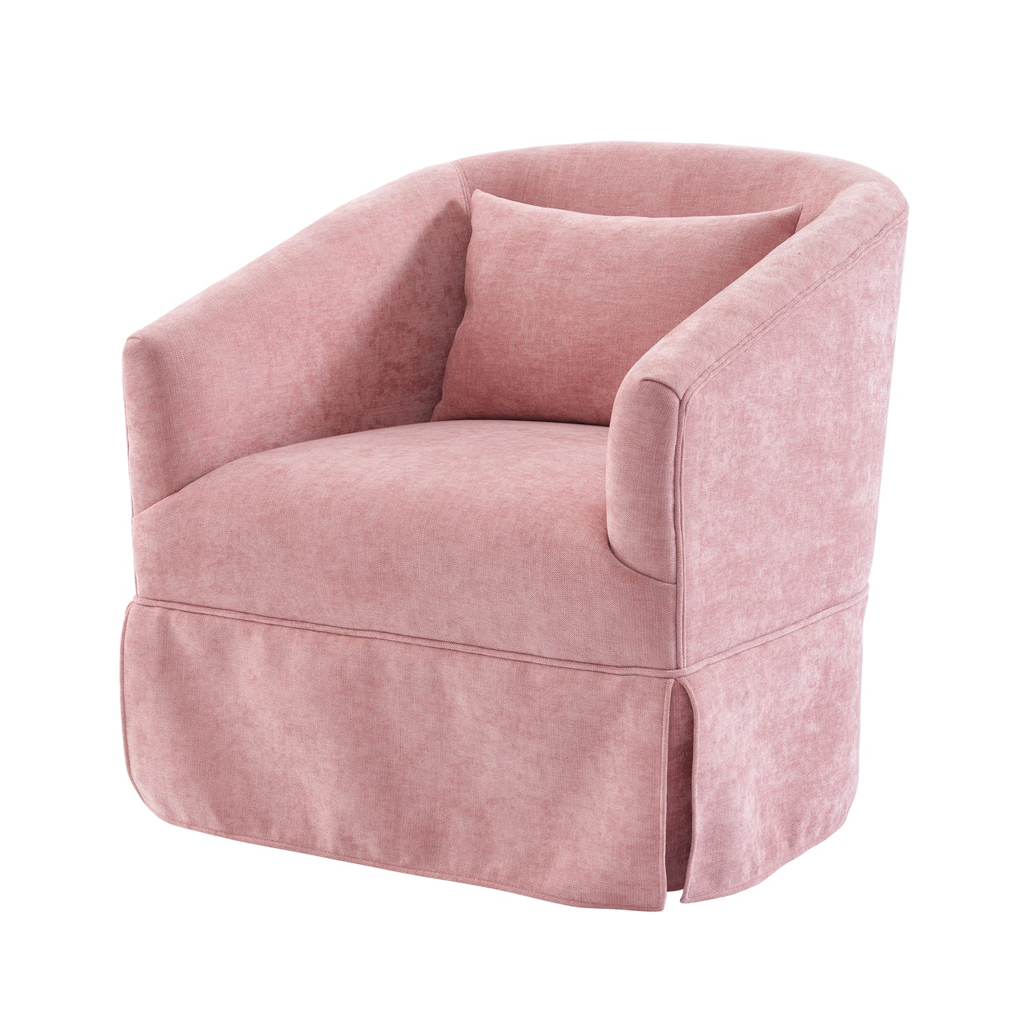 360-degree Swivel Accent Armchair Linen Blend PINK