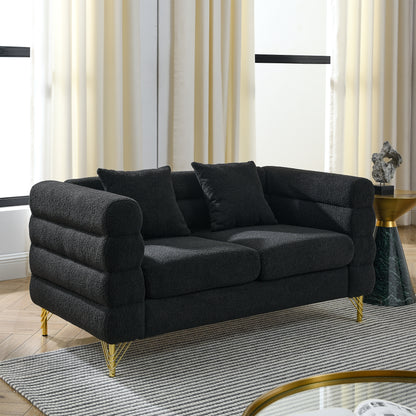 3-seater + 2-seater Combination sofa.BLACK teddy