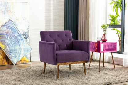 Accent Chair,leisure single sofa with Rose Golden feet