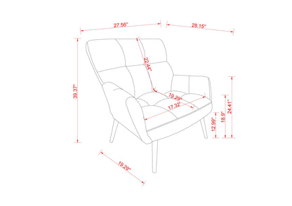 Modern Single Sofa Armchair with High Backrest Comfy Reading Chair for Small Spaces/Living Room/Bedroom/Apartment (COLOR:WHITE)