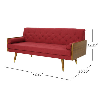 Mid Century Modern Tufted Fabric Sofa