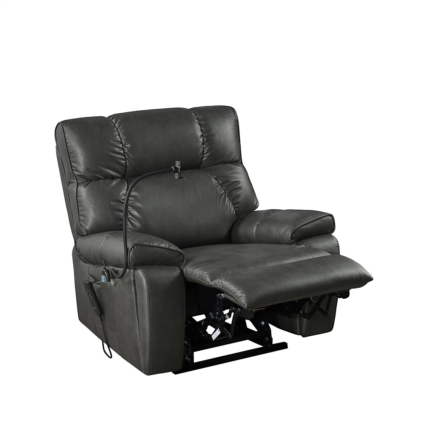 Recliner Chair with Phone Holder,Electric Power Lift Recliner Chair with 2 Motors Massage and Heat for Elderly, 3 Positions, 2 Side Pockets, Cup Holders