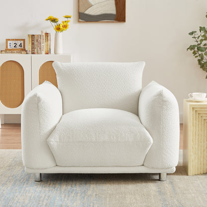 Accent Chair Single Sofa 42"W Accent Chair for Bedroom Living room Apartment, White