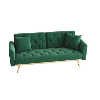 The 68.3 "green velvet sofa bed is beautiful and easy to assemble