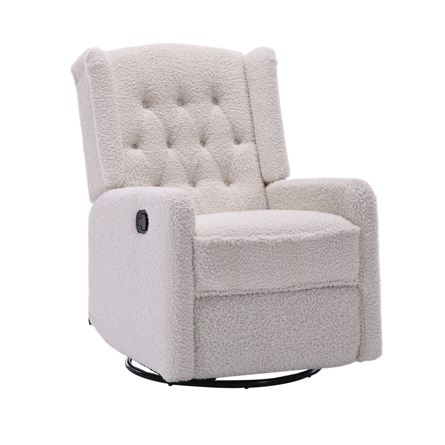 Rocking Recliner Chair,360 Degree Swivel Nursery Rocking Chair,Glider Chair,Modern Small Rocking Swivel Recliner Chair for Bedroom,Living Room Chair Home Theater Seat (White Teddy)