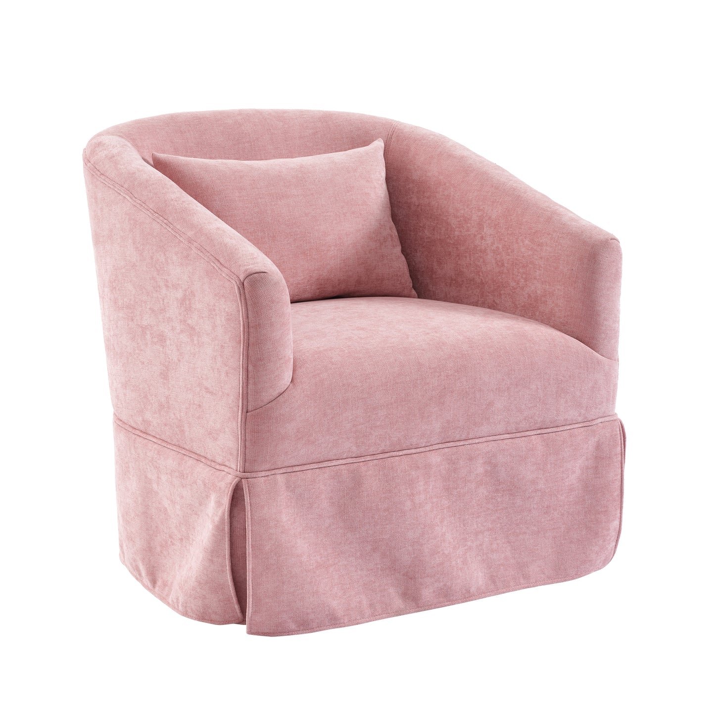 360-degree Swivel Accent Armchair Linen Blend PINK