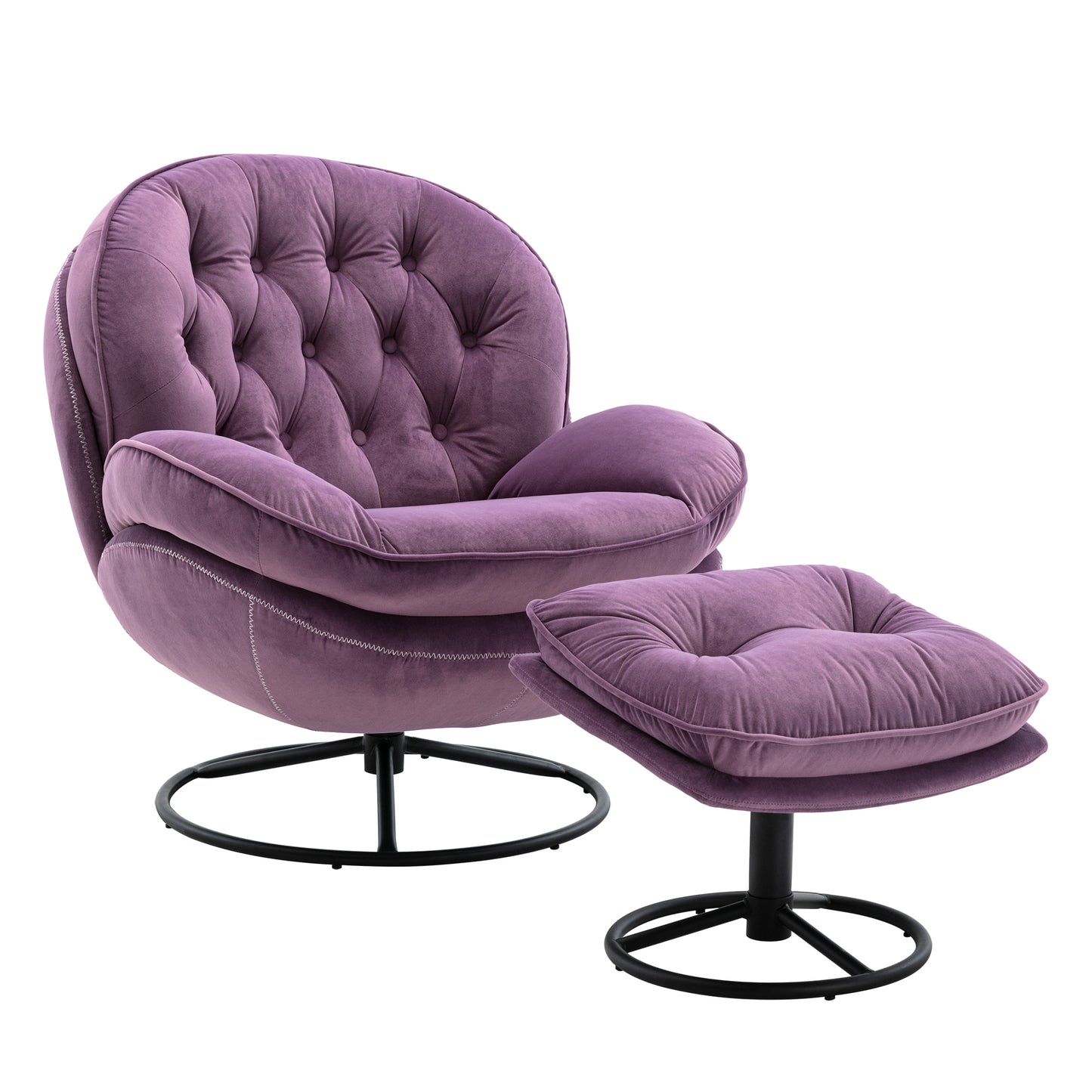 Accent chair TV Chair Living room Chair  with Ottoman-PURPLE