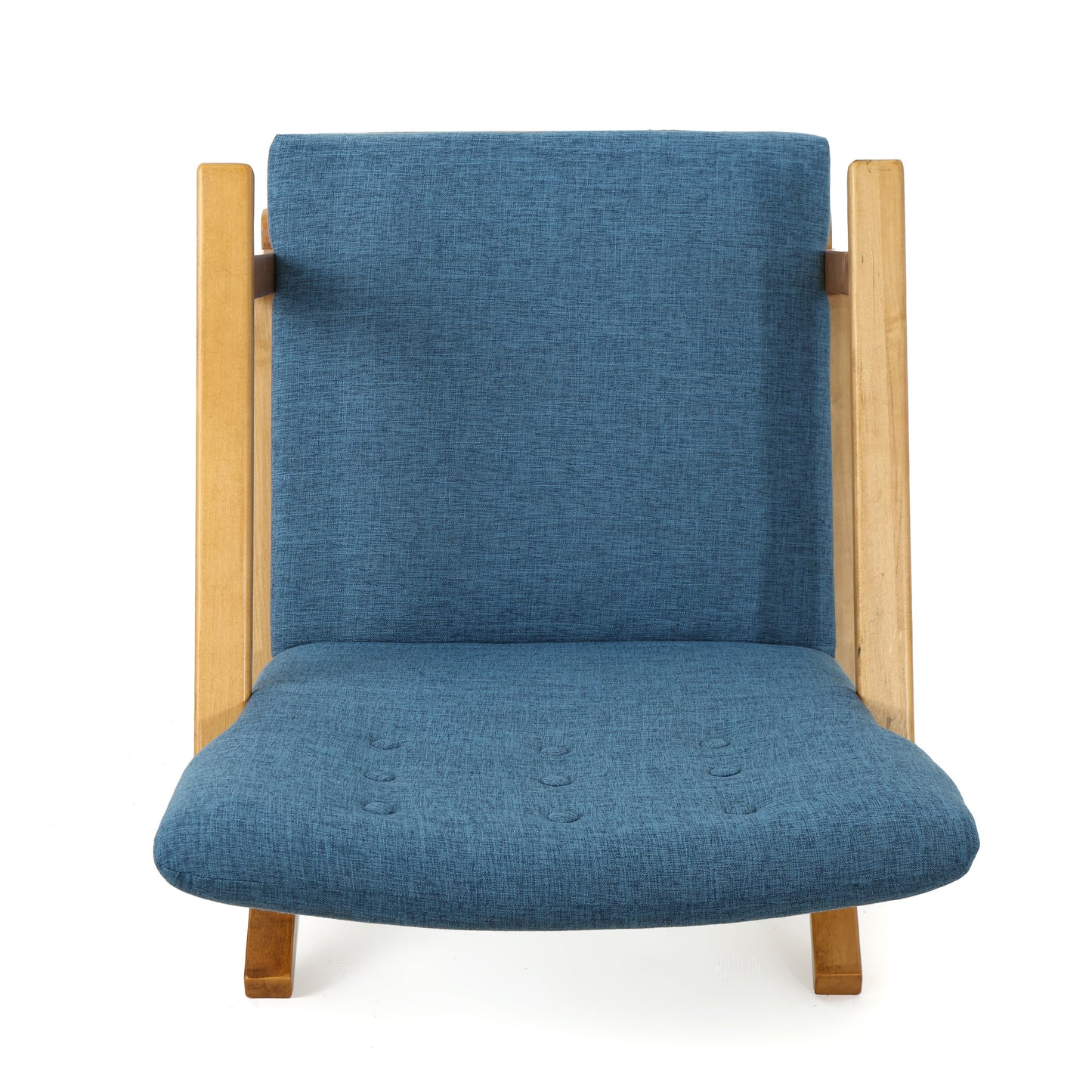 Blue Fabric Upholstered Rocking Chair