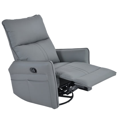 Rocking Recliner Chair,360 Degree Swivel Nursery Rocking Chair,Glider Chair,Modern Small Rocking Swivel Recliner Chair for Bedroom,Living Room Chair Home Theater Seat,Side Pocket(Blue-gray)