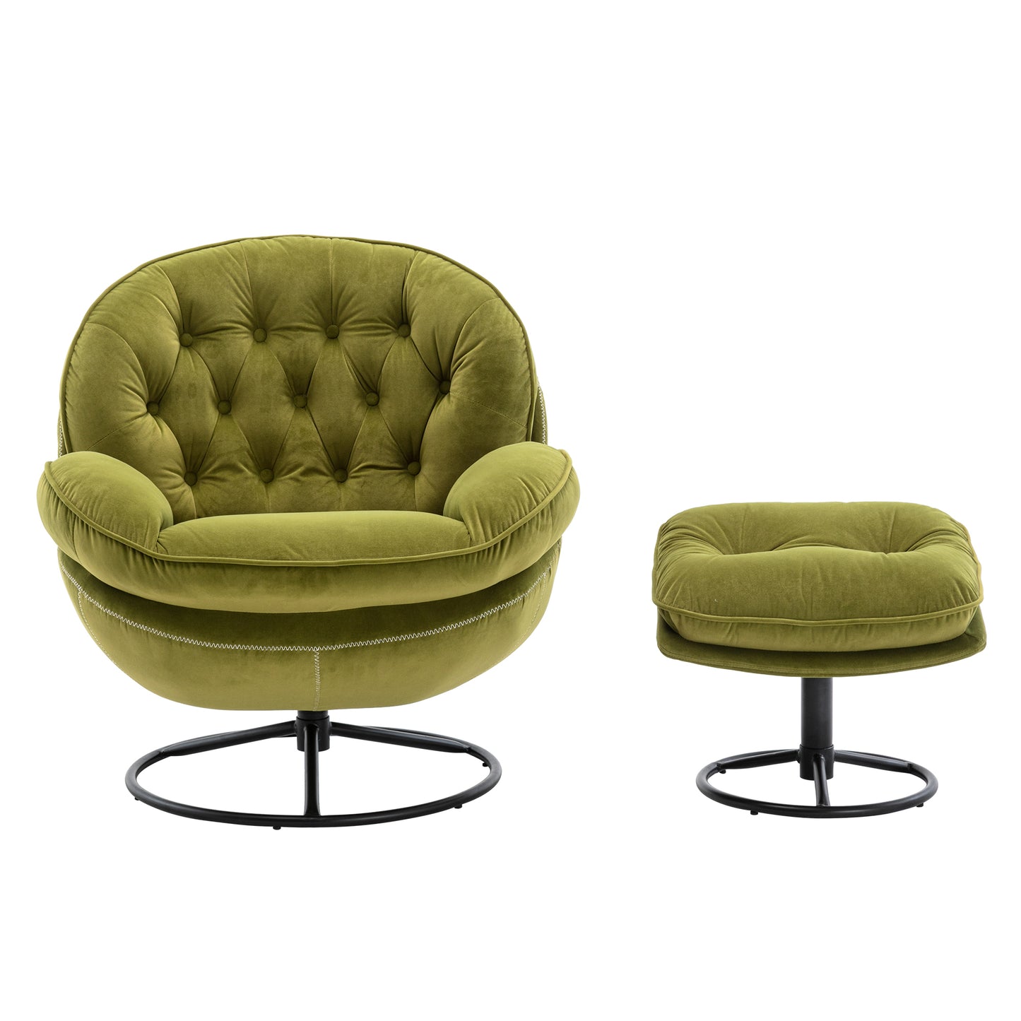 Accent chair TV Chair Living room Chair with Ottoman-FRUIT GREEN