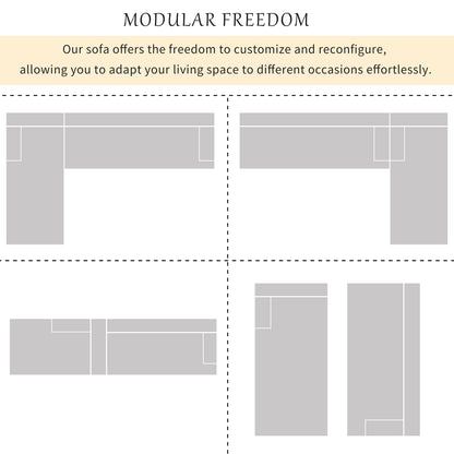 U_Style Modern Large L-Shape Modular Sectional Sofa for Living Room, Bedroom, Salon, 2 Piece Free Combination, Simplified Style