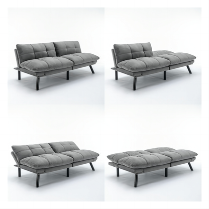 Light Grey Convertible Folding Modern sofa Bed