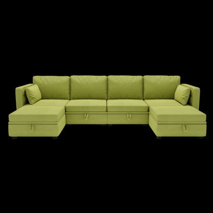 Modular Sectional Sofa U Shaped Modular Couch with Reversible Chaise Modular Sofa Sectional Couch with Storage Seats