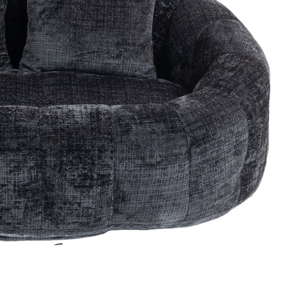 Bean Bag sofa Lazy Sofa Durable Comfort Lounger High Back Bean Bag Chair Couch for Adults and Kids, Indoor & Outdoor, Accent Floor Soft Lounge Chair (Black chenille)