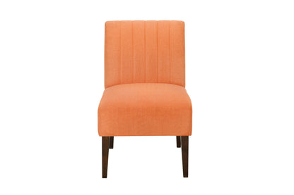 Stylish Comfortable Accent Chair 1pc Orange Fabric Upholstered Plush Seating Living Room Furniture Armless Chair