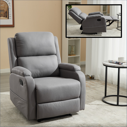 Best Choice Recliner Chair Living Room Reclining Sofa Chair, Home Theater Seating Modern Recliner, Manual Recliner Sofa Chair for Living Room/Office/Apartment, Easy-to-Reach Side Button - Gray