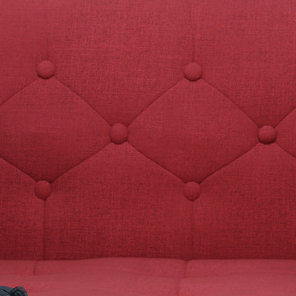 Mid Century Modern Tufted Fabric Sofa