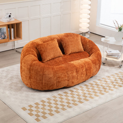 Bean Bag sofa Lazy Sofa Durable Comfort Lounger High Back Bean Bag Chair Couch for Adults and Kids, Indoor & Outdoor, Accent Floor Soft Lounge Chair (Orange chenille)