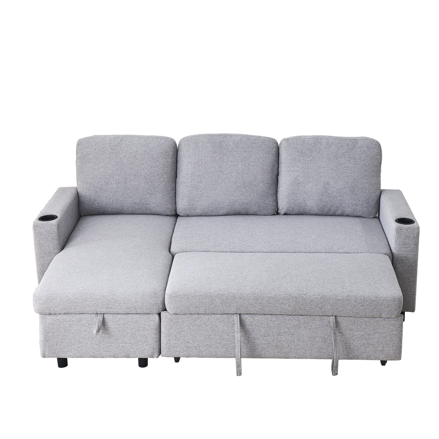 78.7"Comfortable Linen L-Shaped Combo Sofa Sofa Bed, Living Room Furniture Sets for Tight Spaces, Reversible Sleeper Combo Sofa with Pullout Bed,Reversible Sofa Bed for Living Room, Office, Apartmen