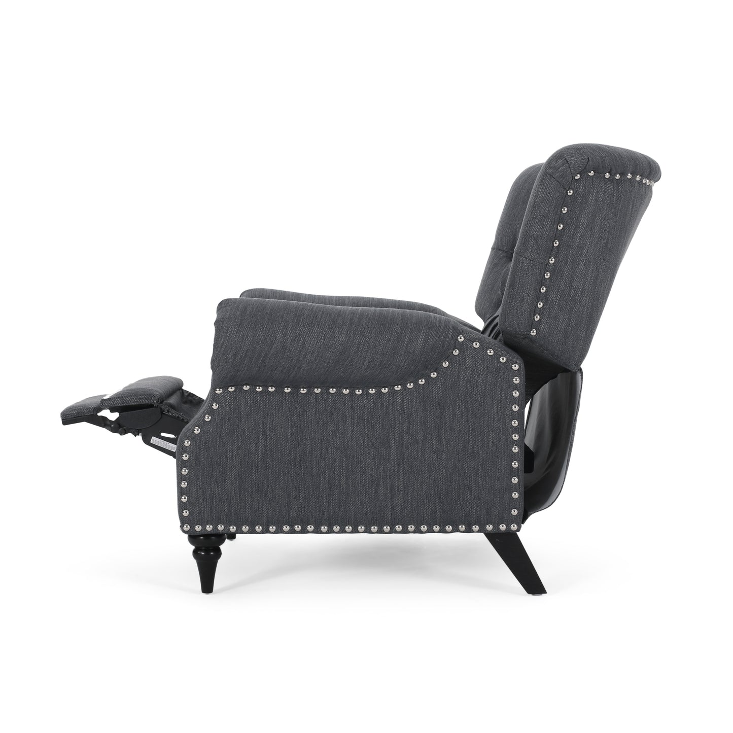 Classic Style Charcoal Fabric Push Back Chair