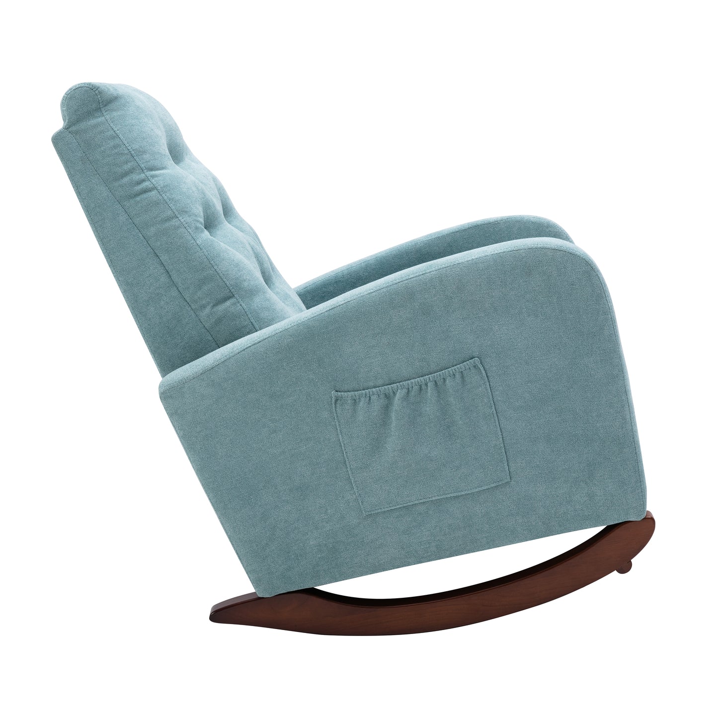 Baby Room High Back Rocking Chair Nursery Chair, Comfortable Rocker Fabric Padded Seat,Modern High Back Armchair