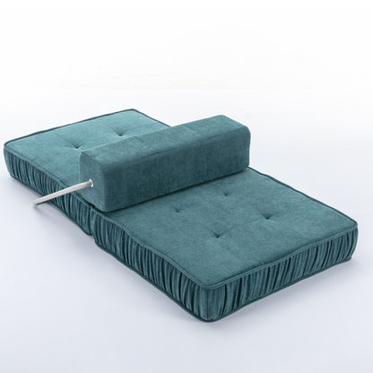 Folding Sofa Bed, Futon Sleeper Chair, Convertible Chair Floor Couch & Sleeping Mattress for Living Room, Guest Room, Home Office, Apartment, Small space, Bed, Removable Back Cushion, Green, 1 Seat