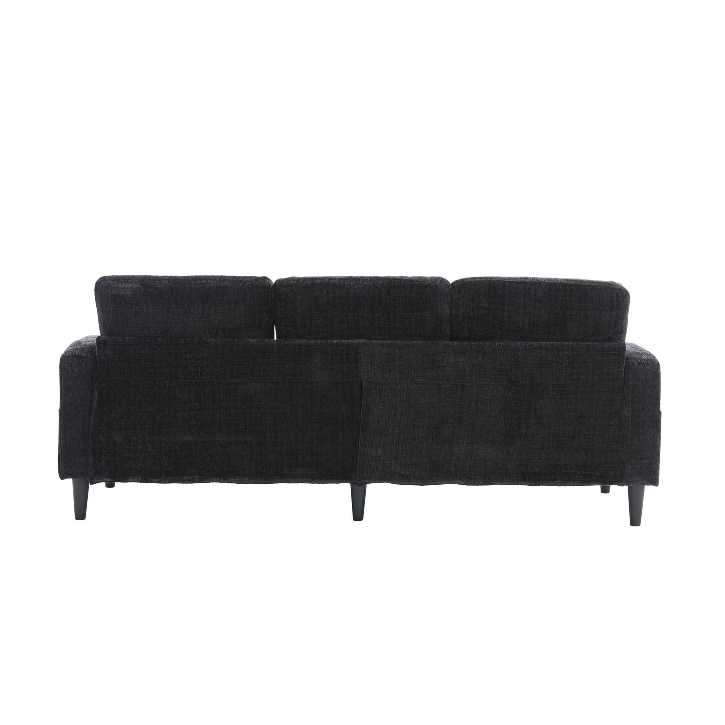 Sofa for three, solid wood frame, Chenille fabric, side pocket, with two cup holders, footstool with storagestorage sofa /Living room sofa cozy sectional sofa