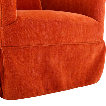 360-degree Swivel Accent Armchair Linen Blend Orange