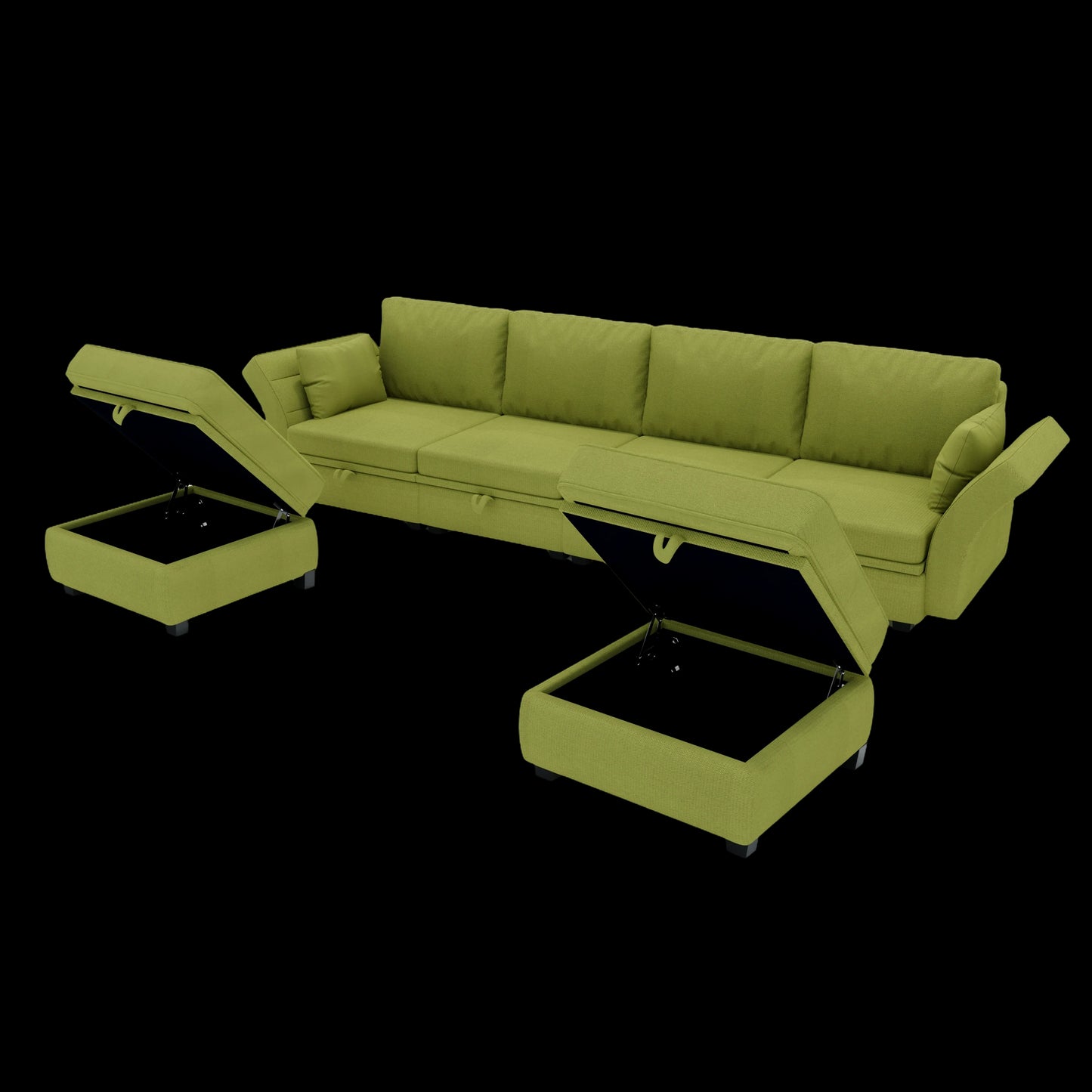 Modular Sectional Sofa U Shaped Modular Couch with Reversible Chaise Modular Sofa Sectional Couch with Storage Seats