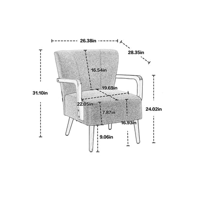 Wood Frame Armchair, Modern Accent Chair Lounge Chair for Living Room