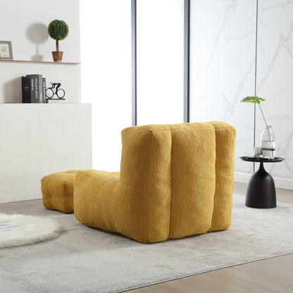 Bean bag chair, comfortable bean bag for adults and children, super soft lazy sofa chair with memory foam and ottoman, indoor modern focus bean bag chair for living room, bedroom, apartment