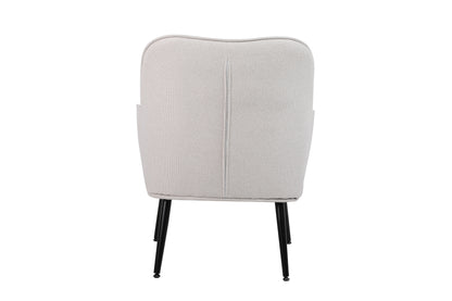 Modern Mid Century Chair Linen Sherpa Armchair for Living Room Bedroom Office Easy Assemble(Beige)