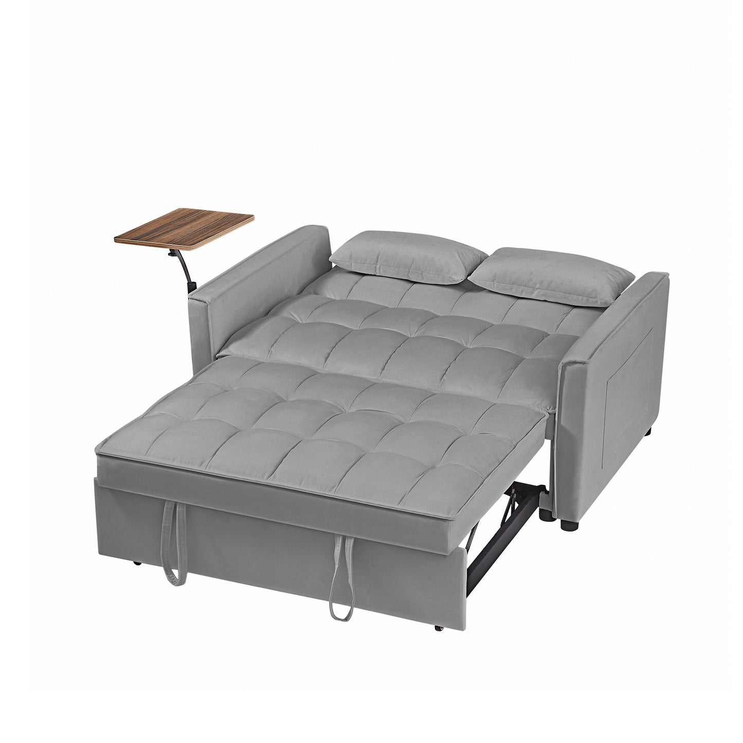 Grey Velvet Loveseat Sofa Bed