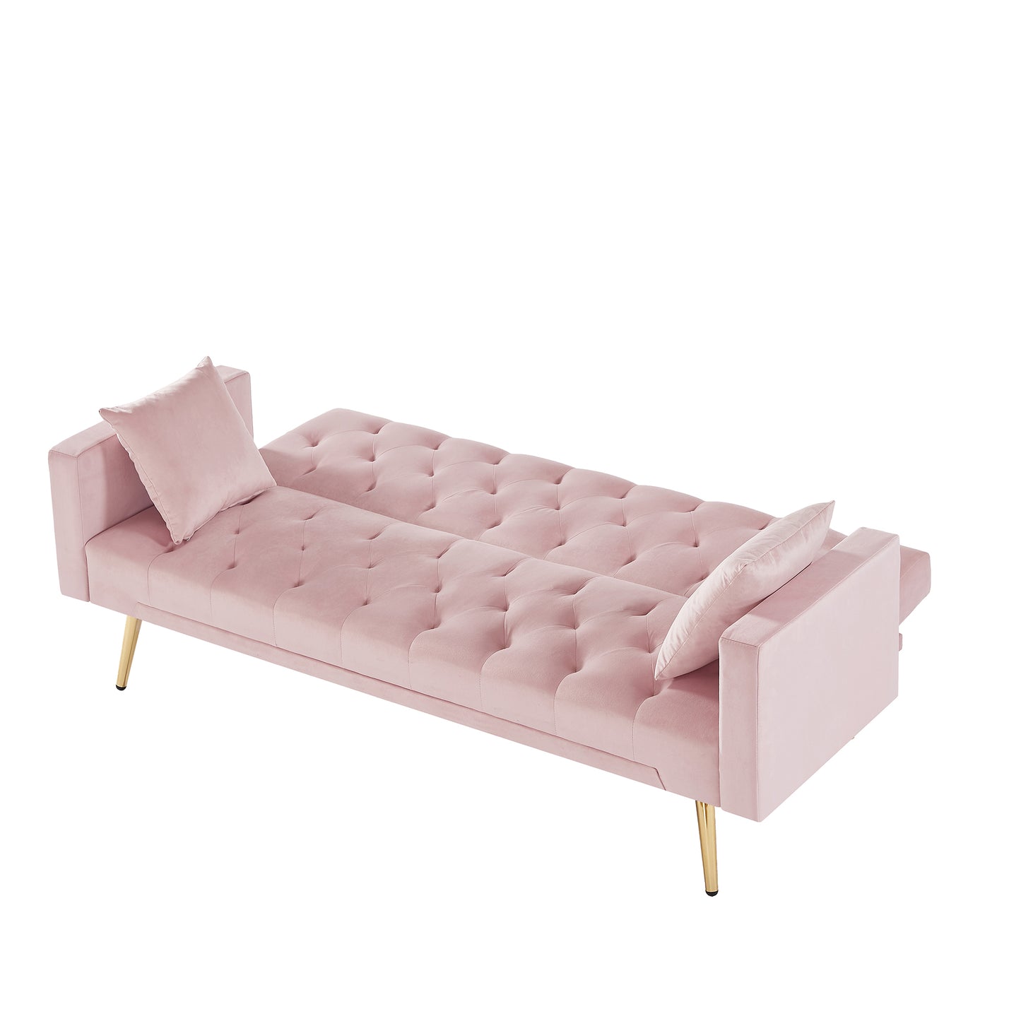 PINK Convertible Folding Futon Sofa Bed, Sleeper Sofa Couch for Compact Living Space.