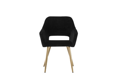 Black Faux Fur Vanity Chair, Cute Vanity Chair for Girls Women Modern Upholstered Faux Fur Armchair with Gold Metal Legs for Makeup Bedroom Living Room