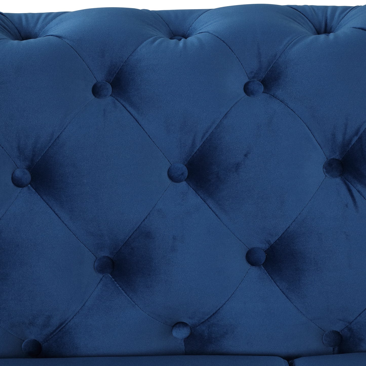 63" Velvet Upholstered Loveseat Sofa,Modern Loveseat Sofa with Button Tufted Back,2-Person Loveseat Sofa Couch for Living Room,Bedroom,or Small Space,Blue