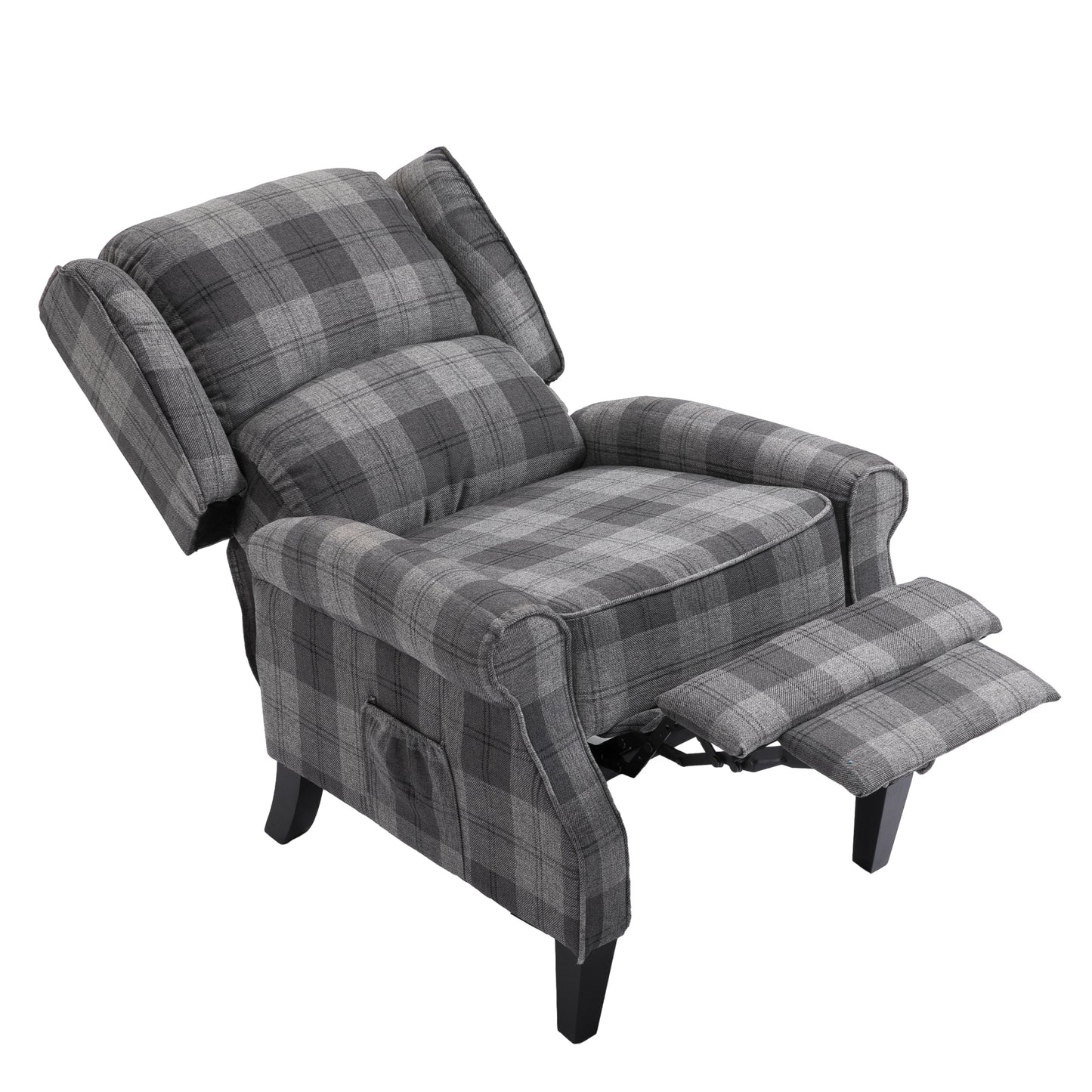 Armchair Sofa Comfortable Upholstered leisure chair / Recliner Chair for Living Room(Grey Check)