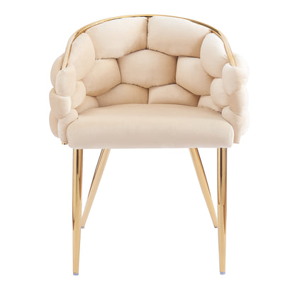 Luxury Handmade Accent Chair with Gold Legs, Modern Velvet Armchair for Living Room and Bedroom