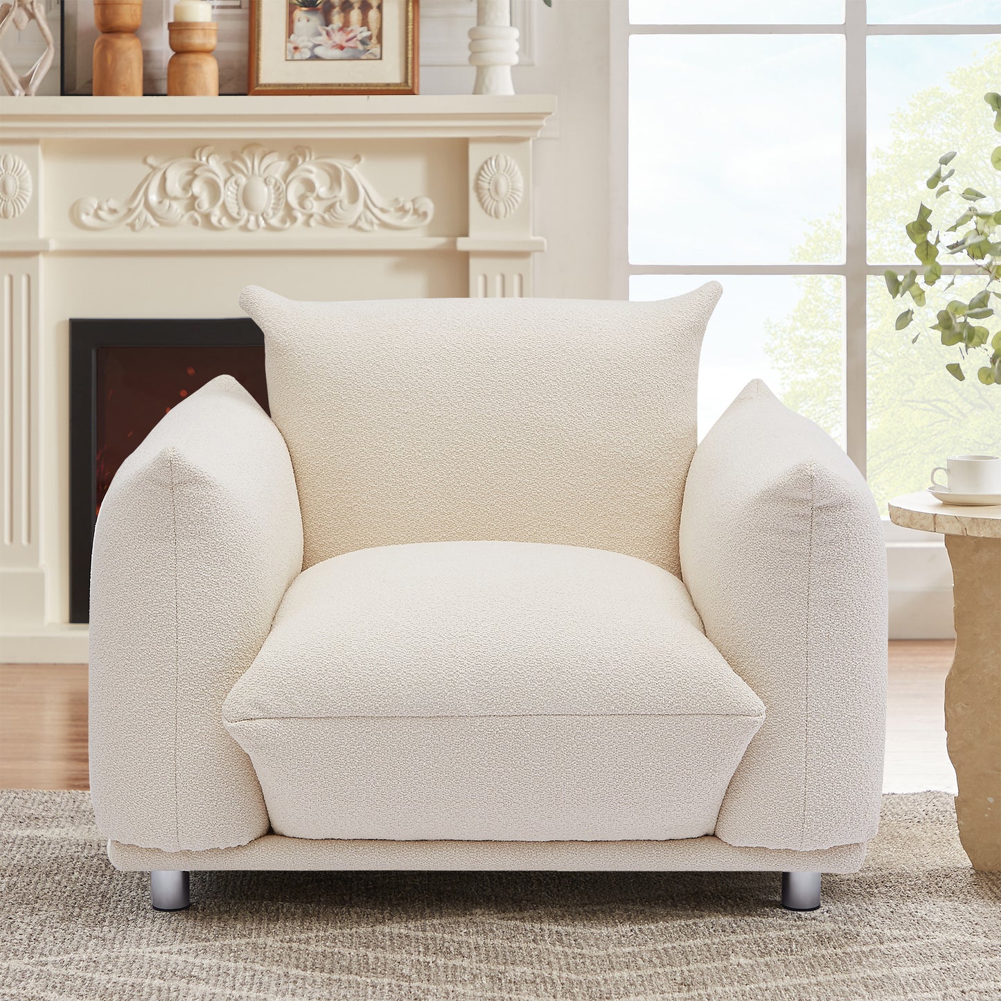 Accent Chair Single Sofa 42"W Accent Chair for Bedroom Living room Apartment, Beige